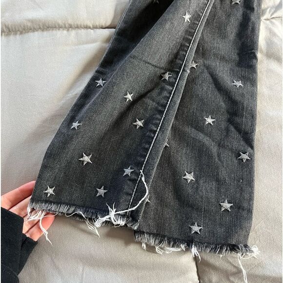 Abercrombie & Fitch Star Embroidered Black Mid Rise Skinny Ankle Jeans 24/00 - Picture 8 of 8